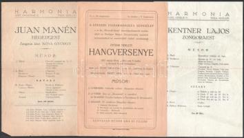 cca 1930-1940 6 db hangversenykiadvány