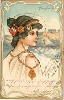 1901 Art Nouveau lady. Edit. Emile Storch Vienne. litho (EK)