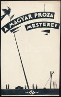 Jelzés nélkül, feltehetően Galambos Margit (?-?) grafikus: A Magyar Próza Mesterei, art deco könyvborító terv, 1929 körül. Tus, ceruza, papír. Lapszéli apró foltokkal. 28x17,5 cm.