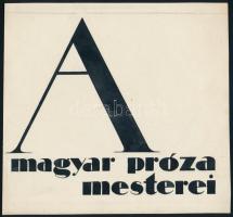 Jelzés nélkül, feltehetően Galambos Margit (?-?) grafikus: A Magyar Próza Mesterei, art deco könyvborító terv, 1929 körül. Tus, ceruza, papír. Lapszéli apró foltokkal. 18,5x20 cm.