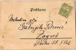 1906 Art Nouveau lady with pigs and clovers. Serie 324. litho (fl)