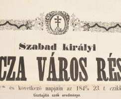 1867 Szabad Királyi Szakolcza város részéről 1867-ik április hó 27-ik és következő napján az 1847/48...