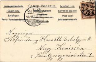 1901 Art Nouveau lady clover. Serie 707. No. 4. litho (EK)