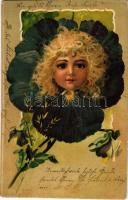 1901 Art Nouveau lady. litho (tűnyomok / pin marks)
