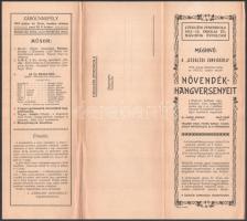 1913 Ceglédi zeneiskola növendék hangversenye reklám nyomtatvány 4 p