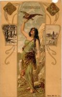 Novembre / Art Nouveau lady. Serie 366. Nr. 11. litho (b)