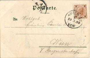 1899 (Vorläufer) Märchen / Art Nouveau lady with frog. Fritz Rehm (München) Emb. litho (EK)