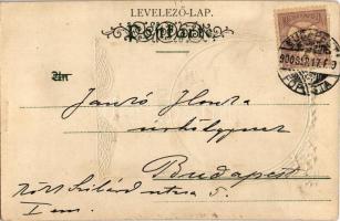 1900 Hexerei / Art Nouveau lady with heart. Fritz Rehm (München) Emb. litho (EK)