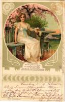 1902 Nun kennst Du den Frühling... Serie Liebesträume Art Nouveau, floral, litho (fl)
