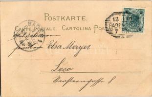 1901 Mittag. Meissner & Buch Künstler-Postkarten Serie 1096. "Die vier Tageszeiten" Ar...