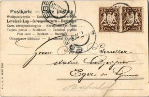 1904 Fröhliche Weihnachten! / Art Nouveau lady with Christmas greeting. F.J.H.M. Serie 2010. litho (...