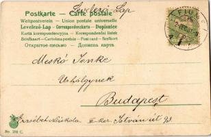 1902 Prosit Neujahr! / Ladies with New Year greeting. Art Nouveau, litho (EK)