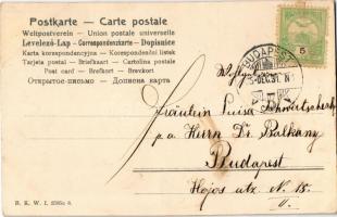 1905 Boldog Újévet! / Lady with New Year greeting, clovers and champagne. B.K.W.I. 2585c 6. litho s:...