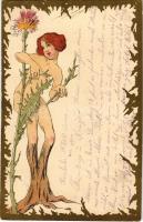 1915 Art Nouveau lady. litho (EK)