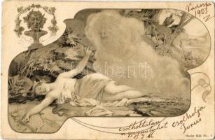 1903 Art Nouveau lady. Serie 903. Nr. 1. litho (EK)