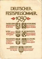 Deutscher Festspielsommer 1939. Nach einem Plakat der Reichsbahnzentrale für den Deutschen Reiseverkehr / NSDAP German Nazi Party propaganda, swastika (EB)