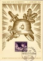 1942 Tag der Briefmarke. Einheitsorganisation der Deutschen Sammler / WWII Day of the German Stamp, NSDAP German Nazi Party propaganda, swastika s: Axster-Heudtlass + Tag der Briefmarke 11. 1. 1942. DÜSSELDORF So. Stpl. (non PC)