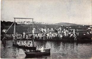 Csónakázó katonák / WWI Austro-Hungarian K.u.K. military, soldiers in rowing boats (EK)