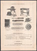 cca 1910 Glogowski és társa írógép asztalok képes reklám nyomtatvány, 2 p