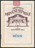 cca 1920 Országos Művész Színház műsora. képes műsorfüzet 26 p.