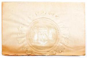 1910 Országgyűlési meghívó. Ferenc József (1830-1916) király és gróf Khuen-Héderváry Károly
(1849-1...