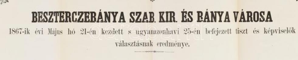 Besztercebánya szab. kir. és bánya városa tiszt és képviselők választásának eredménye. Hirdetmény. 4...
