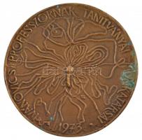 Tóth Sándor (1933- ) 1973. Ivánovics professzornak tanítványai munkatársai egyoldalas, öntött bronz emlékérem (113mm) T:2 patina