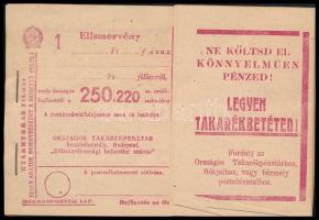 1950 OTP Áruhitelosztály betétköny, bejegyzés nélkül