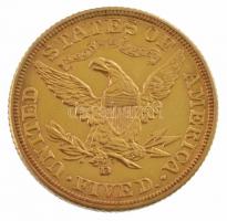 Amerikai Egyesült Államok 1907D 5$ Au "Liberty" (3,38g/0.917) T:1- USA 1907D 5 Dollars Au ...