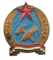 ~1940-1950. Rákosi-címeres zománcfestett Br sapkajelvény (41x36mm) T:2