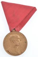 1898. Jubileumi Emlékérem Fegyveres Erő Számára / Signum memoriae (AVSTR) bronz kitüntetés mellszalaggal T:1-,2 Hungary 1898. Commemorative Jubilee Medal for the Armed Forces bronze decoration with ribbon C:AU,XF NMK 249.