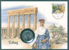 Libanon 1981. 1L bélyeges érmés borítékon, ismertetővel T:1