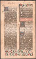 cca 1890 Gutenberg kódex fakszimile, Meyer Konversations-Lexikon 6. kiadásából, foltos, 39x24 cm