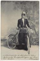1901 Herzogenburg, hölgy kerékpárral / lady with bicycle. photo (EK)