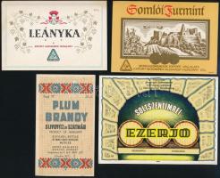 8 db magyar retró italcímke, közte Monimpex
