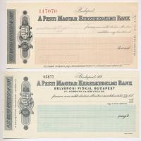 ~1920-1940. "A Pesti Magyar Kereskedelmi Bank" kitöltetlen csekkje (4xklf) T:I,I- az egyik...