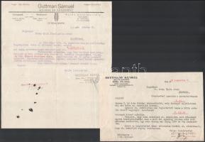 1930, 1932 Guttman Sámuel ózdi órás és ékszerész 2 db számlája