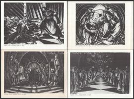 1980 Reprodukciók Kasitzky Ilona műveiből, 7 db, mappában, 19x14 cm