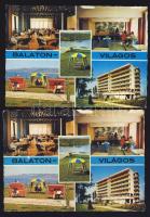 cca 1980 Nyomáshibás Balatonvilágos képeslap támpéldányokkal