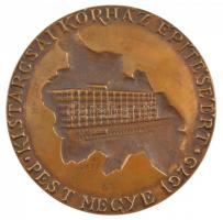 1979. Kistarcsai Kórház építéséért - Pest megye 1979 egyoldalas, öntött bronz emlékérem, eredeti tokban (119mm) T:1-