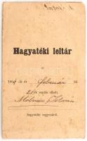 1904 Hódmezővásárhely, hagyatéki leltár másolat egy tanyán elhunyt állatairól, ingóságairól, 4 számozatlan oldal, ebből 2 oldal kézzel beírt, szakadásokkal