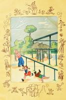 Németh István, Urbán Eszter: Furfangos képek. (Bp.), é.n., (Állami-ny.). Hét színes, kihúzható, mozg...