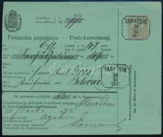 1872 Német-horvát nyelvű 5kr díjjegyes posta "VARAZDIN"