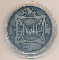 1987. K&H Bank / Országos Kereskedelmi és Hitelbank Rt. 1987 Január 1. ezüstpatinázott emlékérem (42,5mm) T:1-