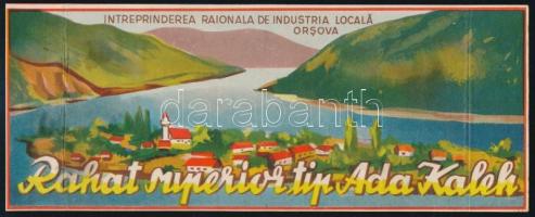 cca 1938 Egy különleges szultánkenyér Ada-Kalehből, reklám címke, hajtásnyomokkal, 9,5x24 cm