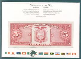 Ecuador 1982. 5S bankjegyes borítékon T:I