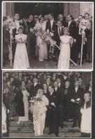 cca 1930-1940 Esküvői fotók, 4 db, budapesti fotósoktól (Kredatus Károly, Inkey Tibor), 23×17 cm