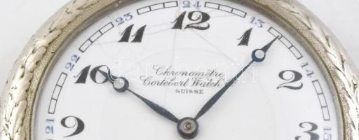 Cortebert M. Kir. Csendőrség szolgálati zsebórája, csendőr motívummal, működik, sérült tokkal és szá...