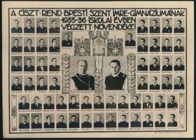 1935 A Ciszterci Rend Budapesti Szent Imre gimnáziumának végzett növendékei, 16×22,5 cm