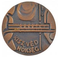 ~1970-1980. KISZ VÉDNÖKSÉG / Kiemelkedő tevékenységért Tisza II. KISZ Védnökség Országos Operatív Bizottságától kétoldalas, öntött bronz plakett, eredeti tokban (91mm) T:1- patina